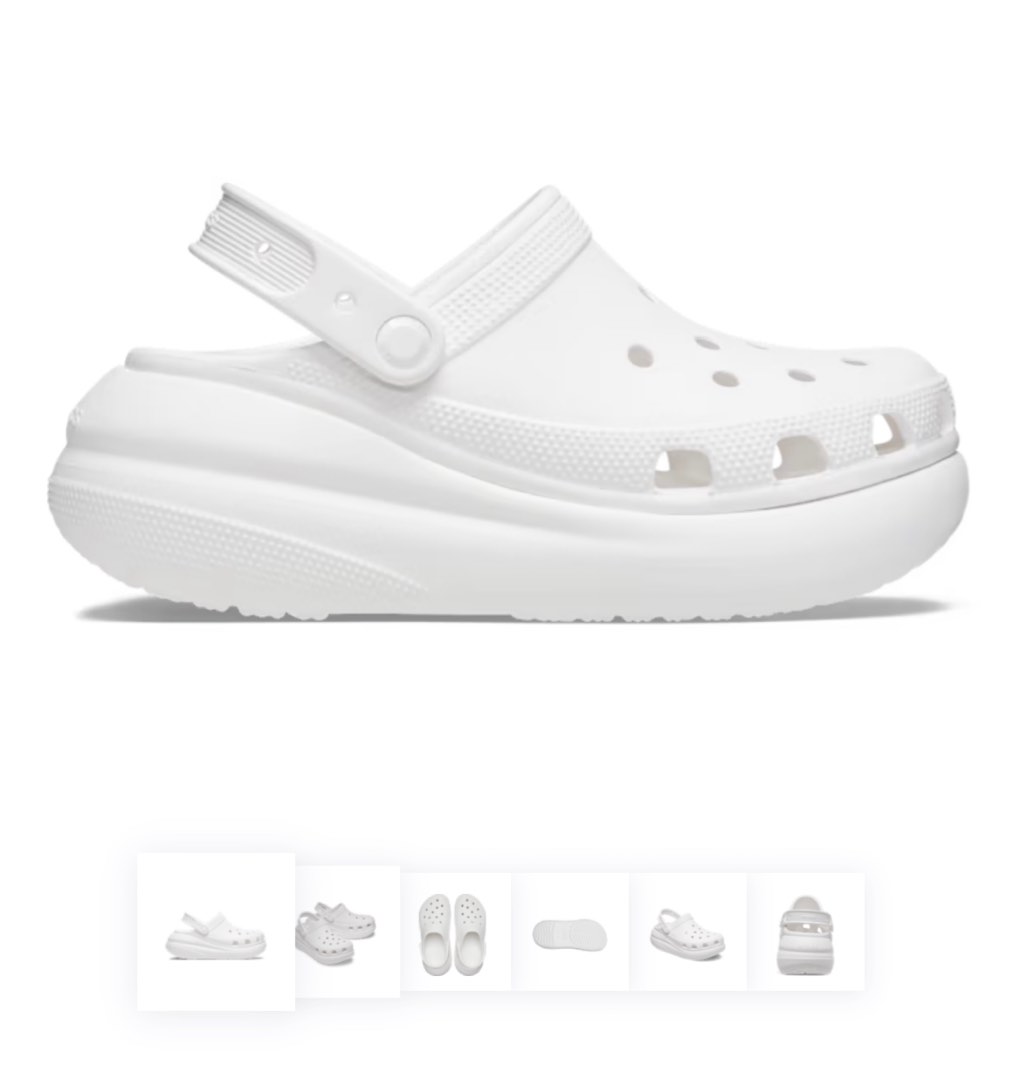 White Crocs Platform Crush Clogs, Luxury, Sneakers & Footwear on Carousell