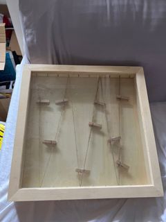Wooden Shadow Box or Display Box Frame with Twine and Wooden Clips