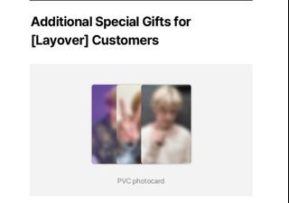 Wts bts V Taehyung Layover pvc weverse pob photocard