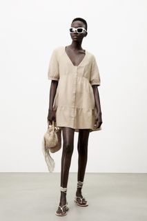 Zara Babydoll Linen Dress