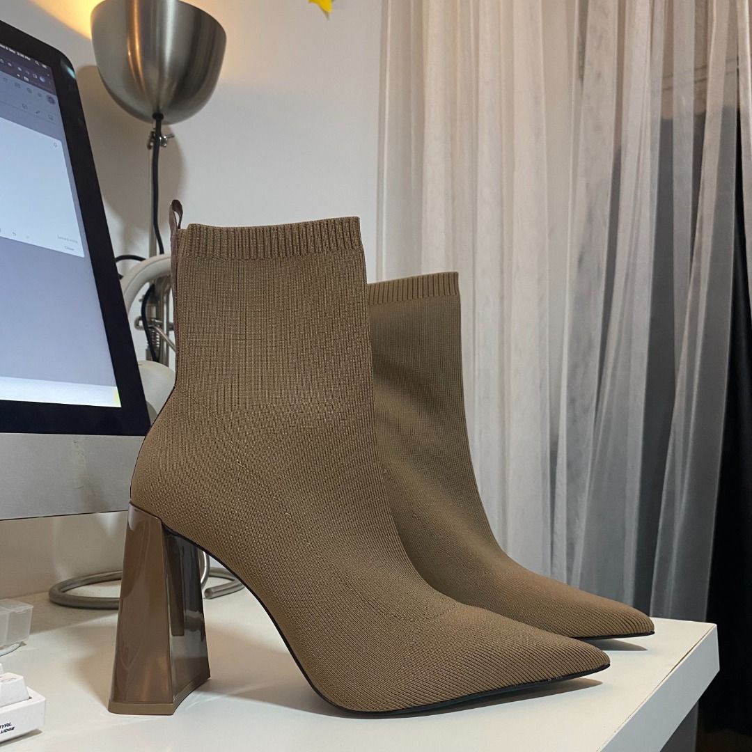 Fabric high heel ankle boots clearance