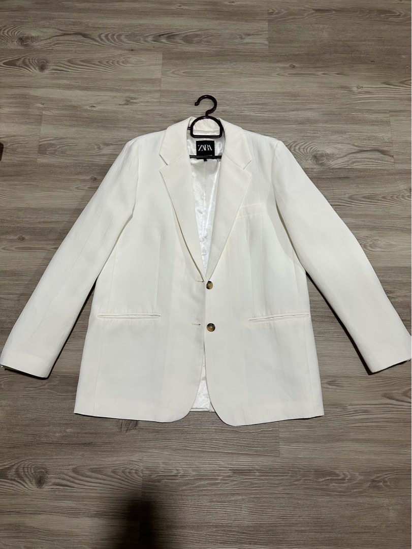 zara off white blazer