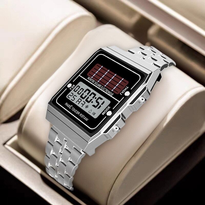 2023 solar Watch for men 30m Waterproof Small squares Mature