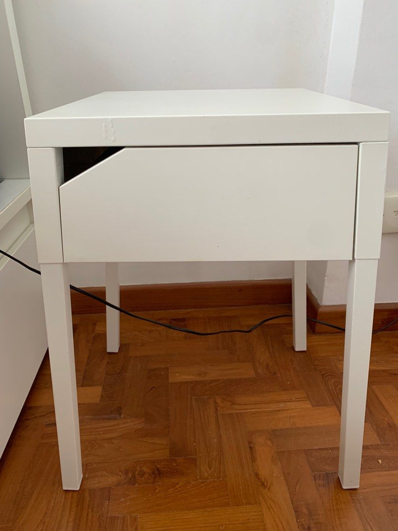 Ikea white metal side table best sale