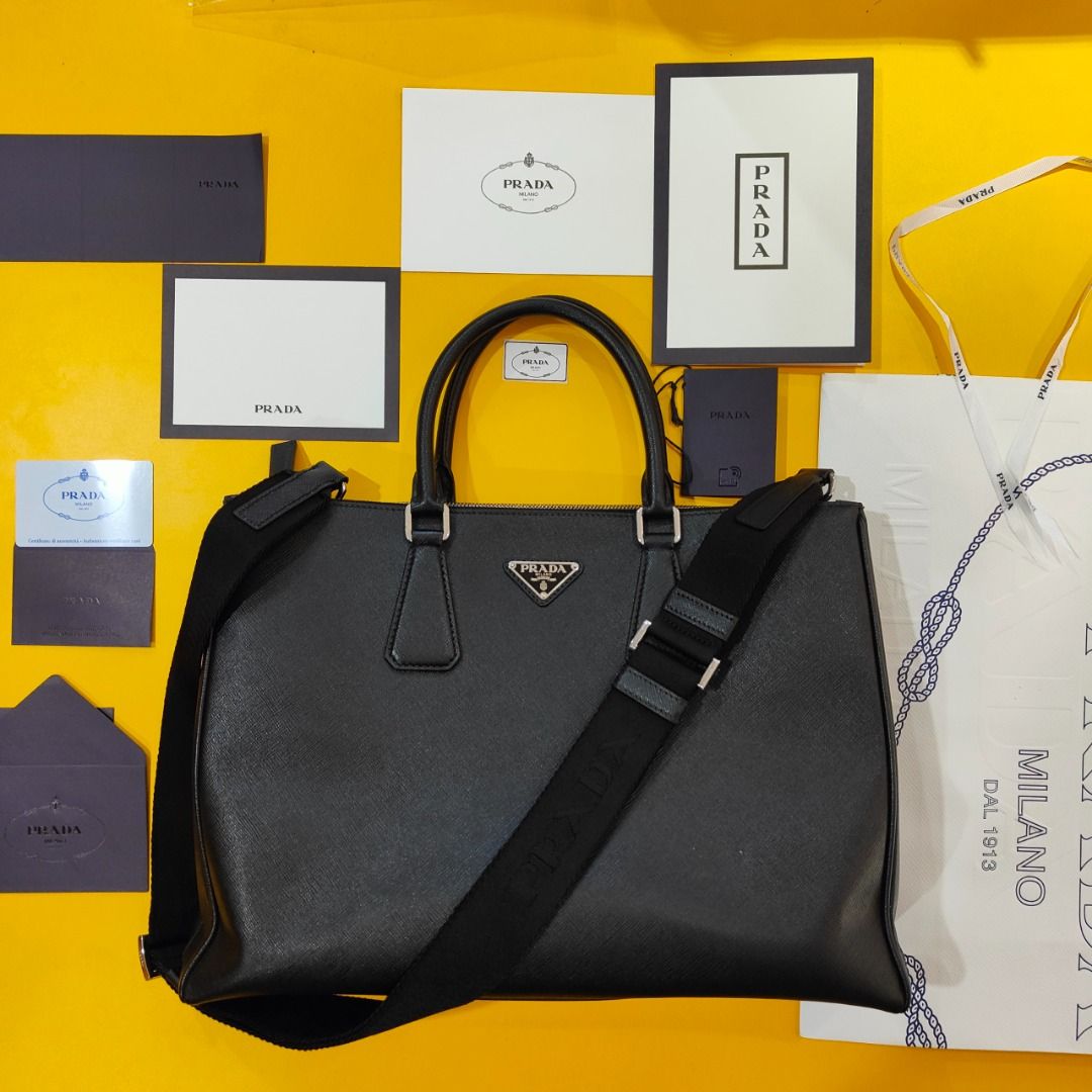 Prada Galleria Lux Small in Black Saffiano Leather, Luxury, Bags & Wallets  on Carousell