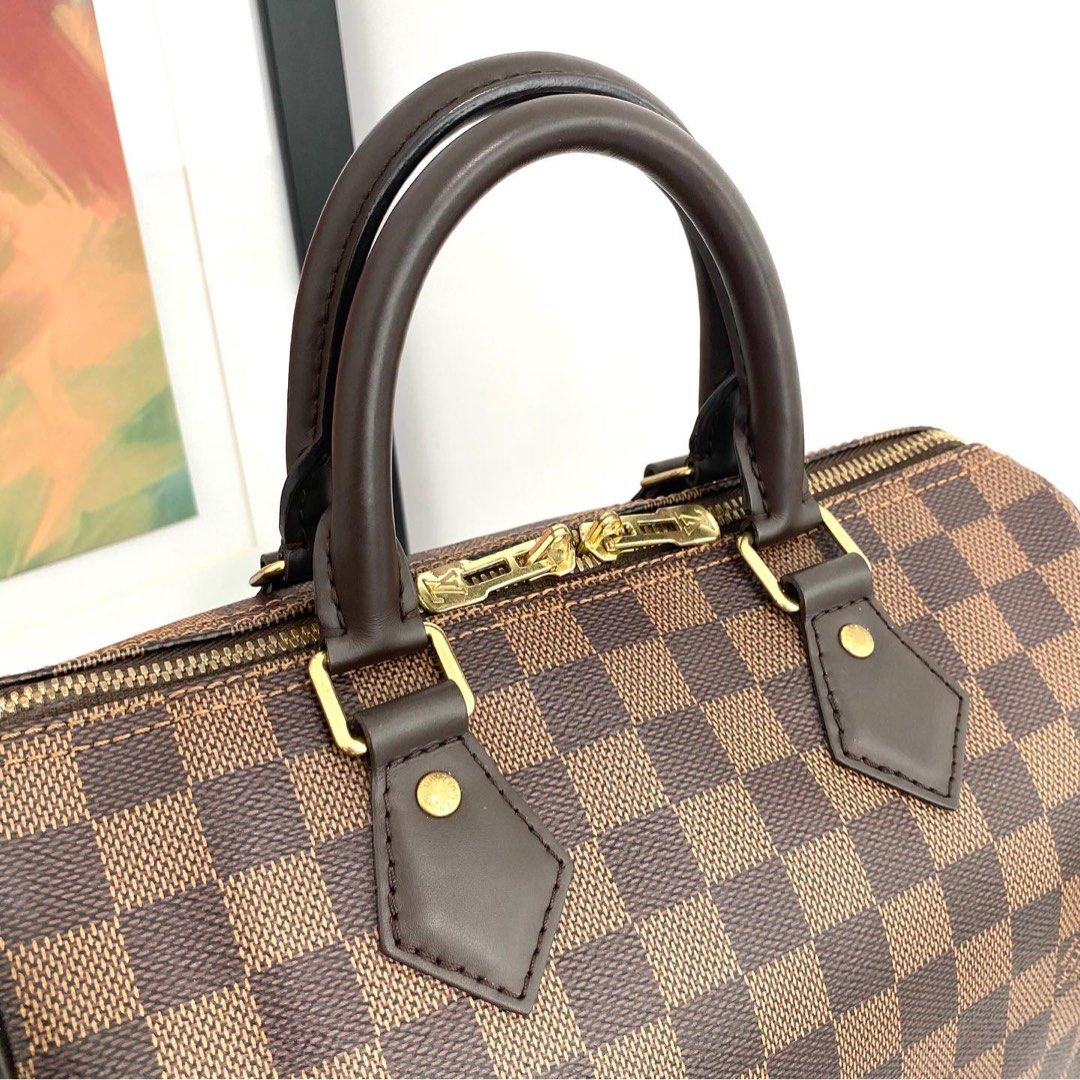 LOUIS VUITTON Speedy 25 Bandouliere Damier Ebene Shoulder Bag Brown-US