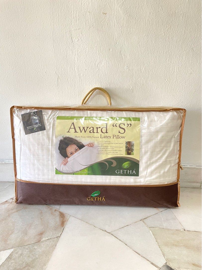 Getha Authentic Award S Latex Pillow with Case septsale Furniture Home Living Bedding Towels on Carousell