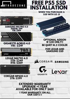 🆓 INSTALLATION - Samsung 980 Pro / Lexar NM790 500GB/1TB/2TB/4TB SSD upgrade for your Playstation 5 / PS5