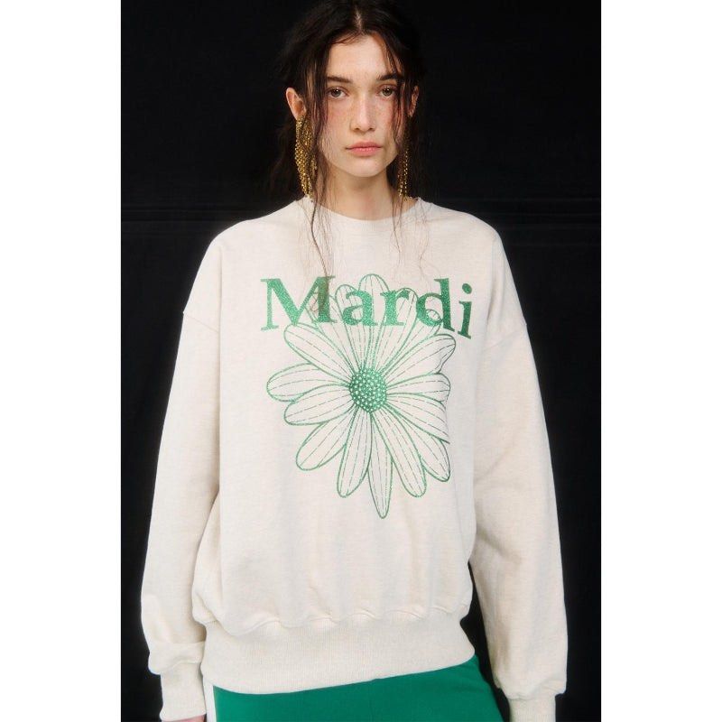 🇰🇷 Mardi Mercredi Flowermardi Glitter Sweatshirt Brand New with