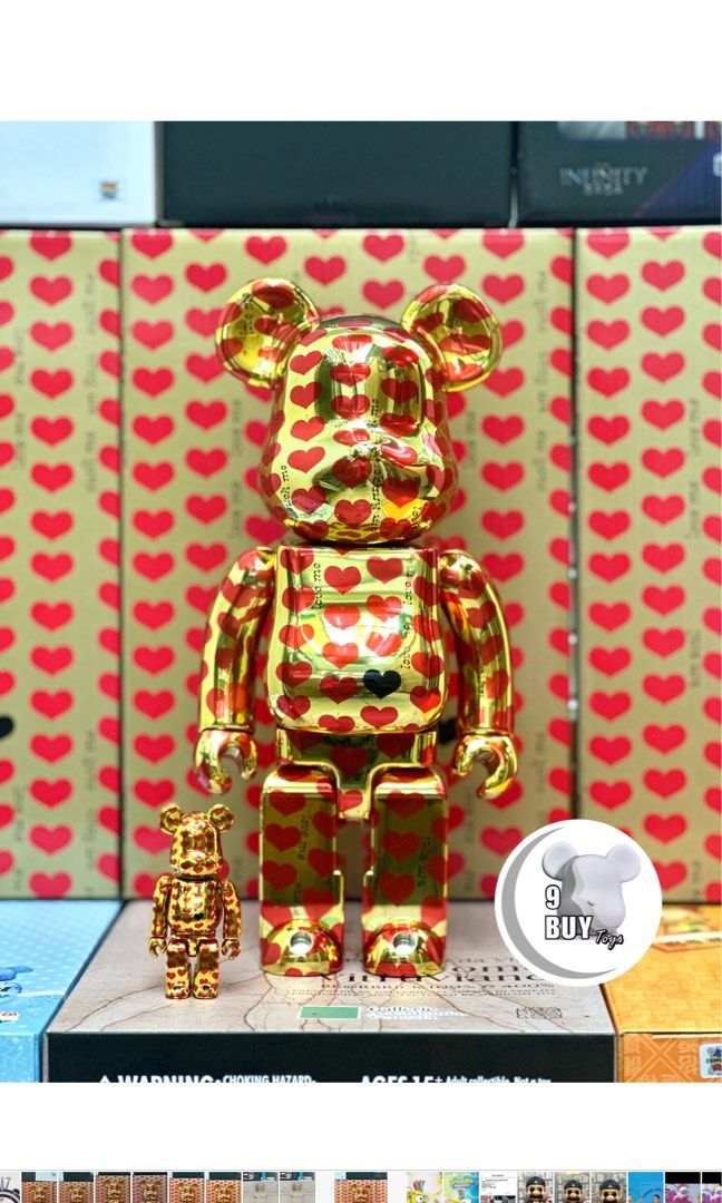 🔥少量現貨🔥巜MEDICOM TOY BE@RBRICK GOLD HEART 心心100% + 400