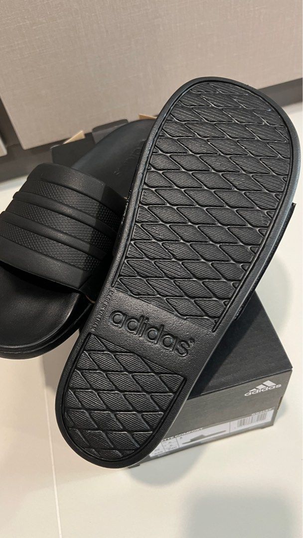 All black adidas adilette slides on sale
