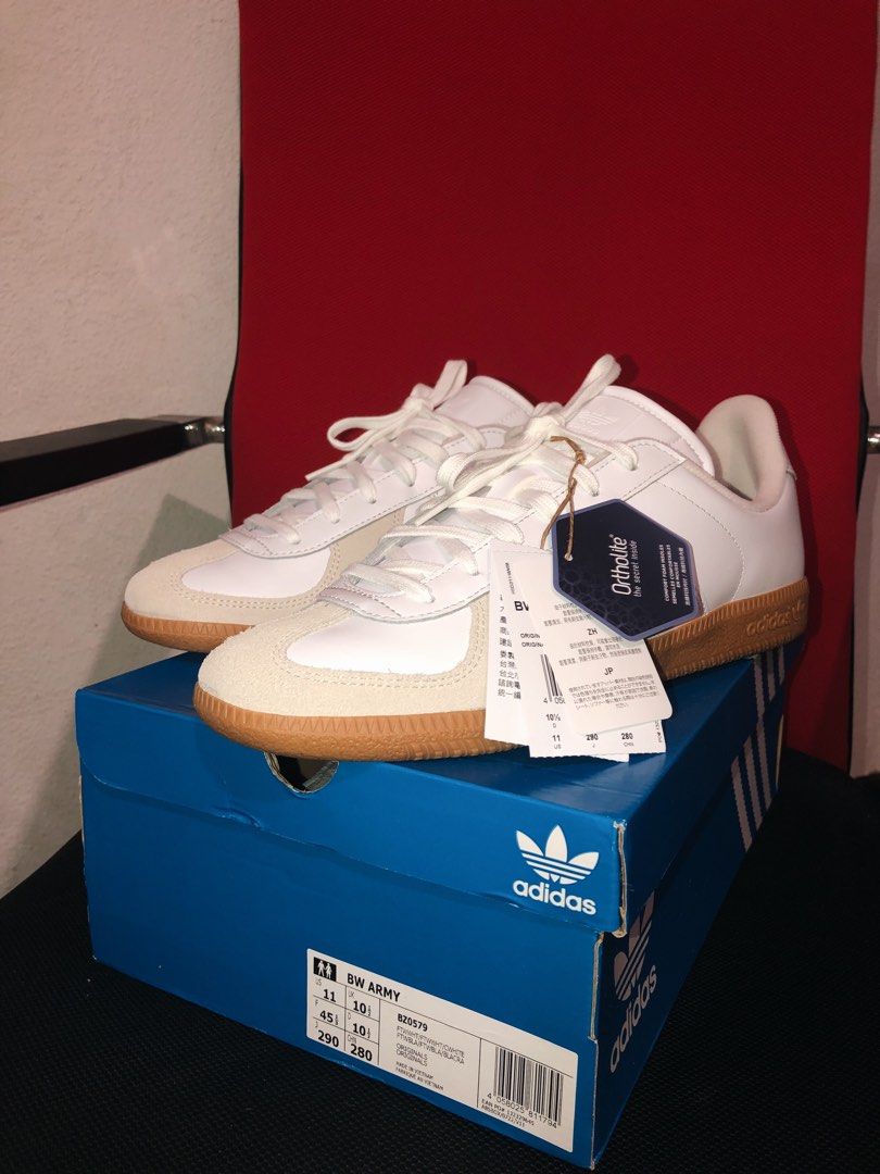 Adidas originals bw army sneakers in white with gum sole online
