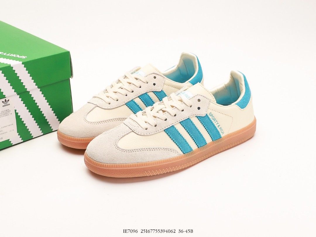 Adidas Samba OG Sporty & Rich Cream Blue Shoes US 5 - US 11