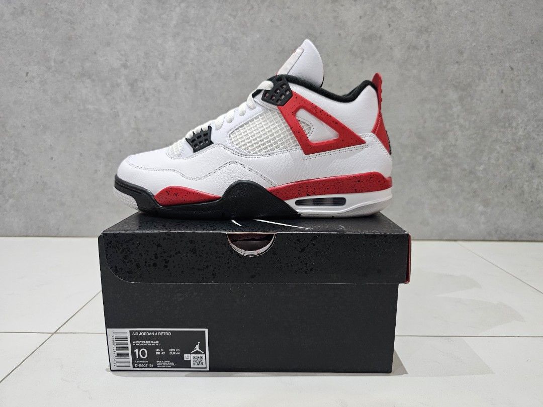 Air Jordan 4 Retro Red Cement Men s Fashion Footwear Sneakers