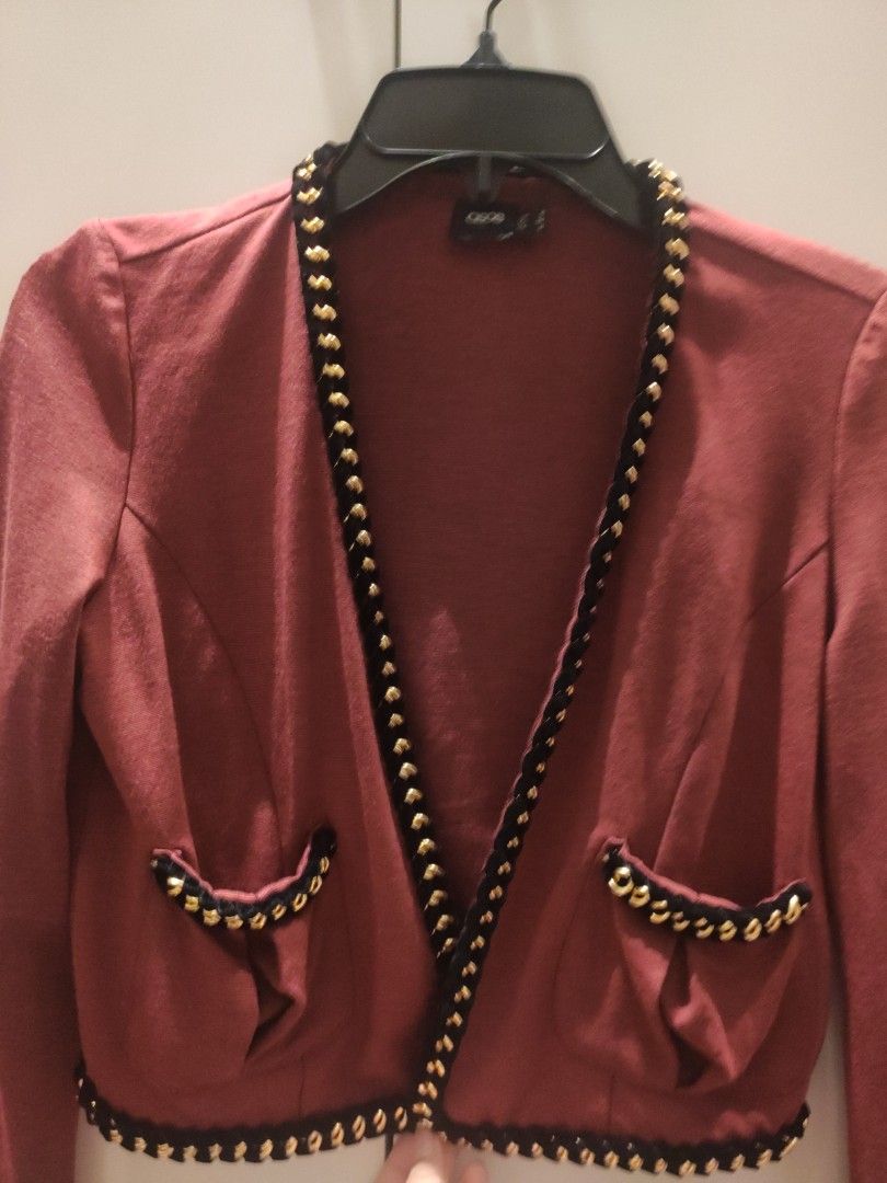 ASOS Outerwear Chanel Inspired in Red, Fesyen Wanita, Pakaian