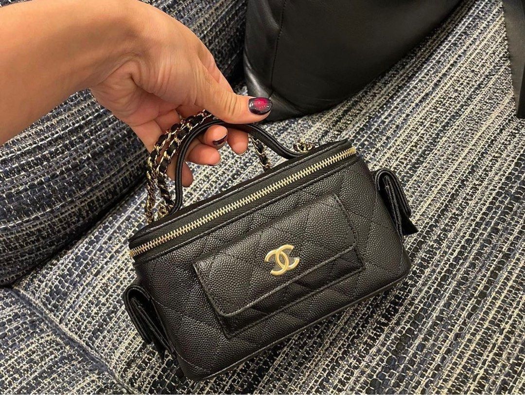 Chanel Multi Pocket Vanity Case Bag Black Caviar and LGHW – Brands Lover