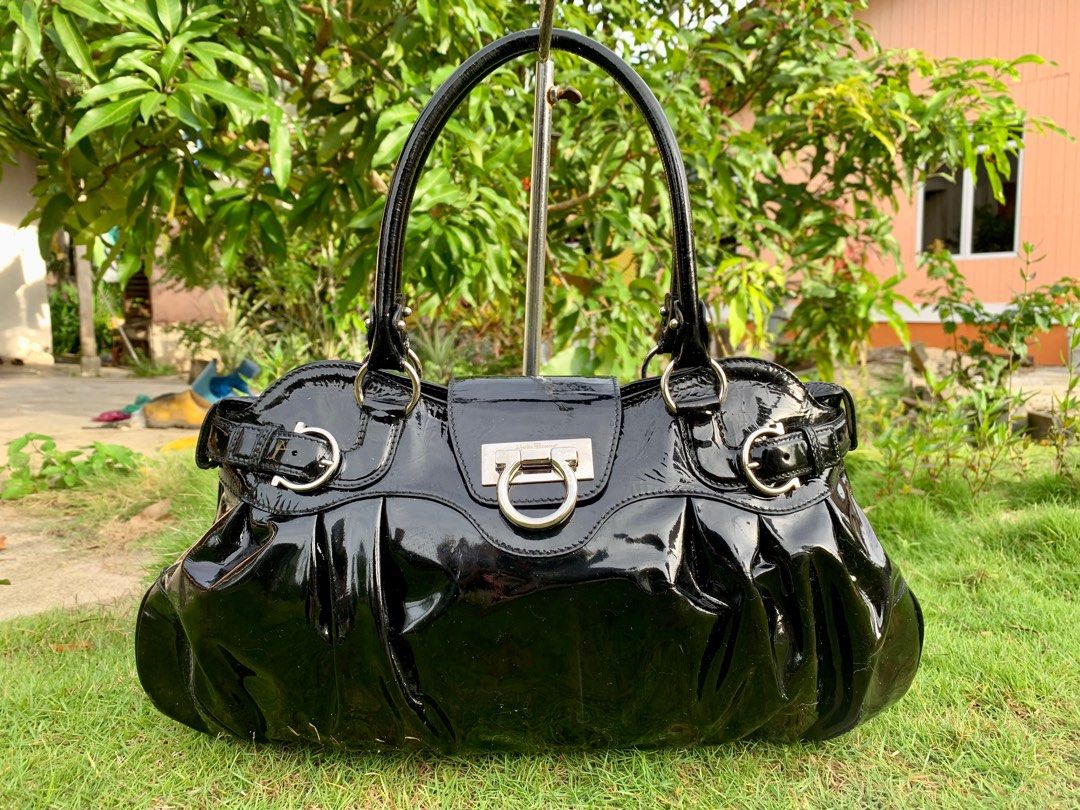 Ferragamo patent leather bag discount