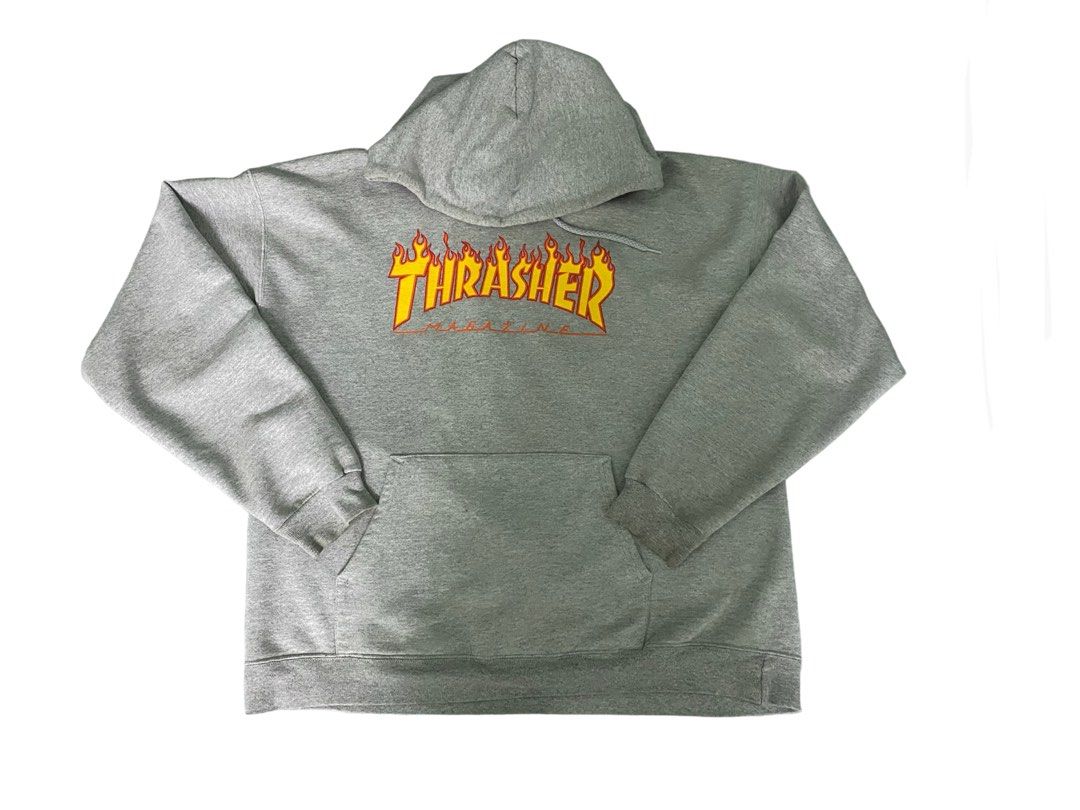 Thrasher flame grey hotsell hoodie