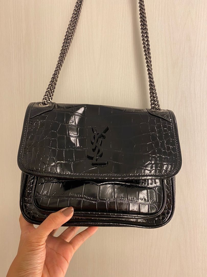 Authentic YSL Niki Croco, Luxury, Bags & Wallets on Carousell