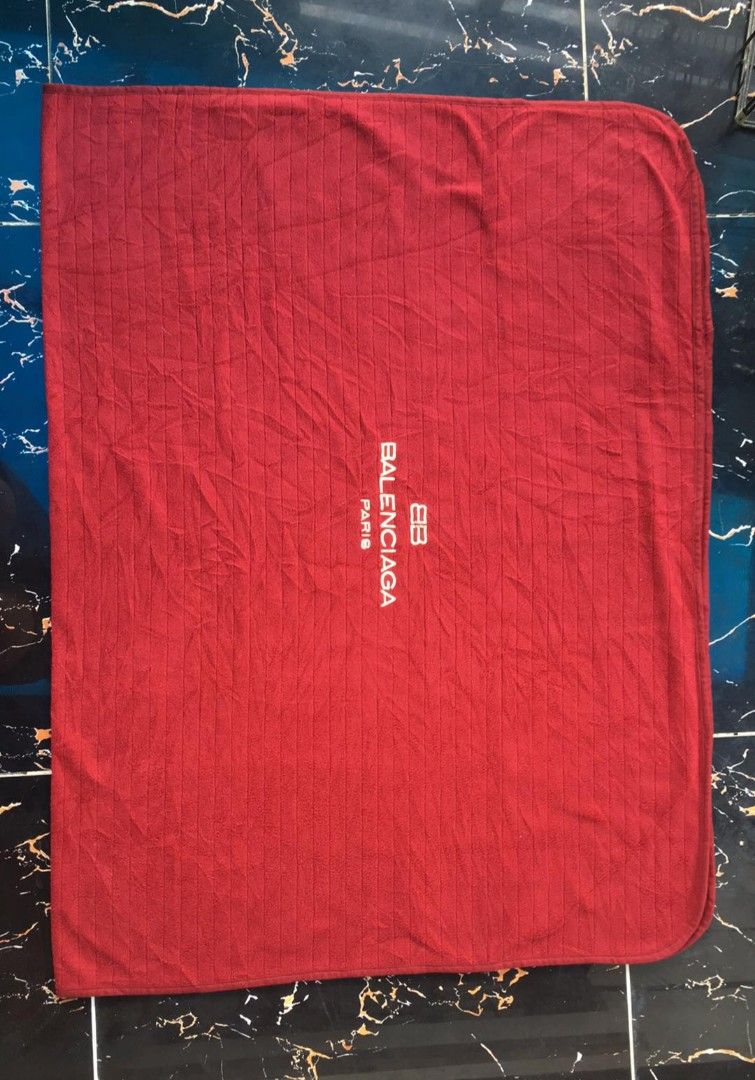 Balenciaga Black Logo Cotton Quilted Blanket