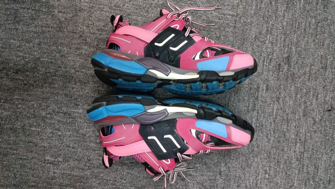 BALENCIAGA TRACK TRAINERS SHOE PINK LEATHER SIZE USA 6 Women s