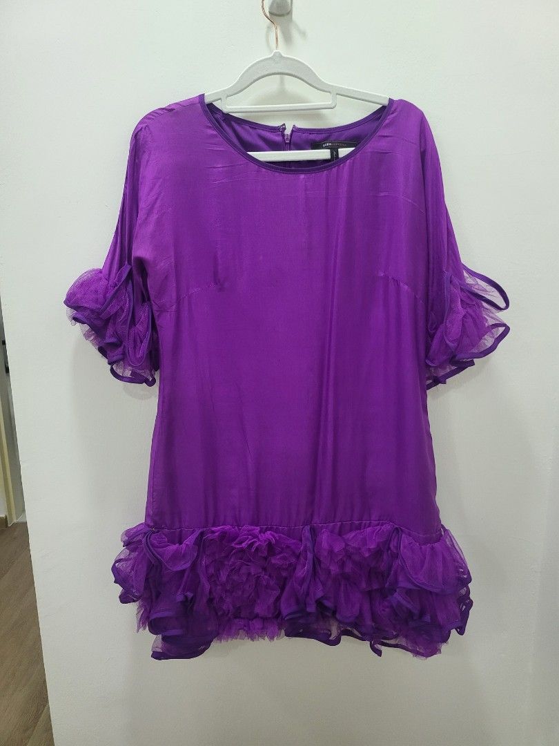 Purple silk sales mini dress