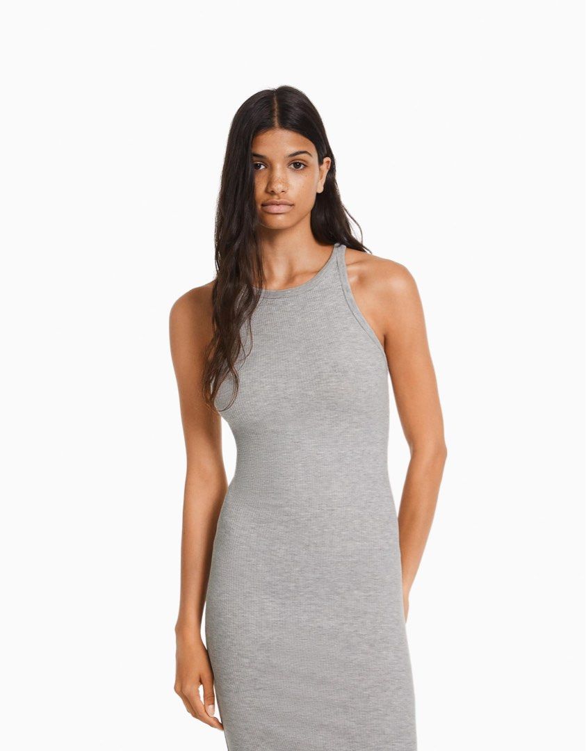 bershka ribbed dress Bershka ribbed stripe dress