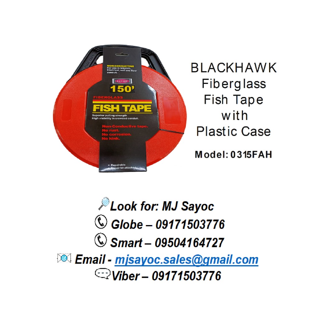 BLACKHAWK Fiberglass Fish Tape with Plastic Case Model: 0315FAH ...