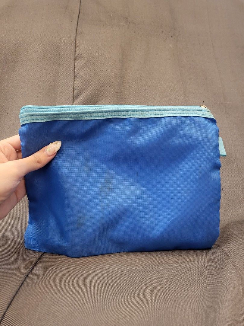 Blue Net Pouch Women s Fashion Bags Wallets Purses Pouches on Carousell