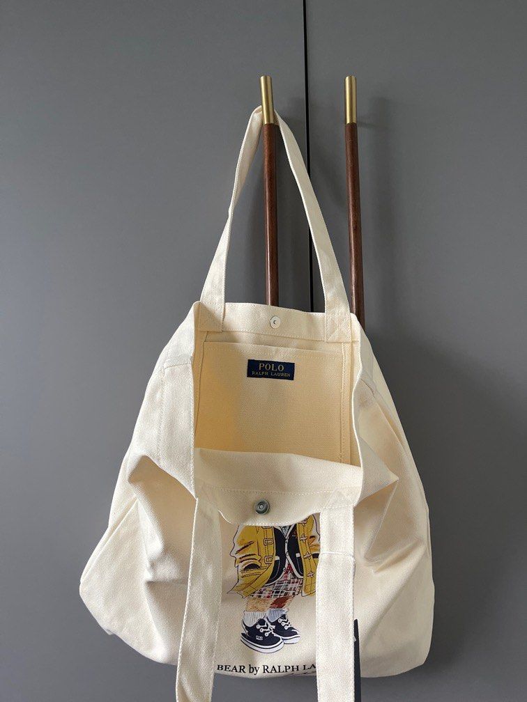 BWNT Ralph Lauren Polo Bear Collection Canvas Shopping Tote Bag