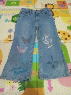 Celana jeans anak perempuan kupu kupu