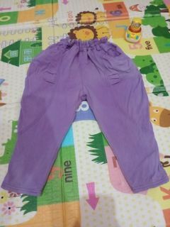 Celana ungu lilac anak perempuan bahan tebal import