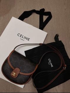 CELINE TRIOMPHE帆布及小牛皮迷你 型BESACE手袋