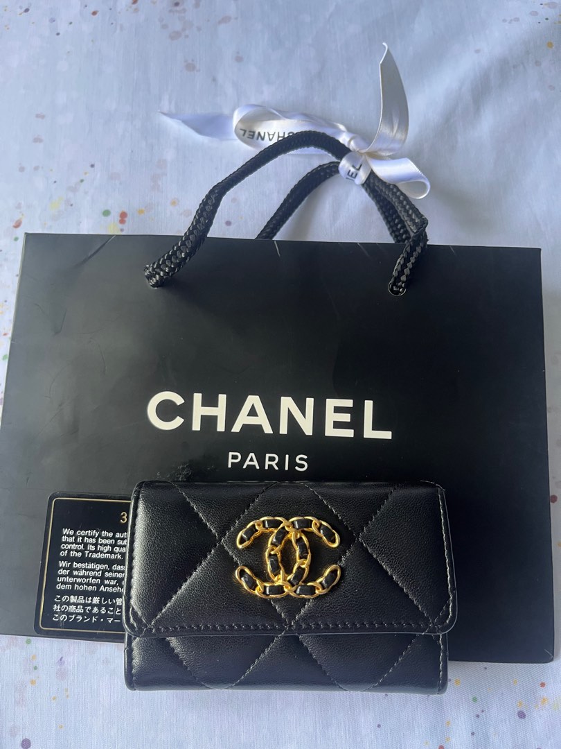 Chanel 19 flap card holder, Luxury, Bags & Wallets on Carousell