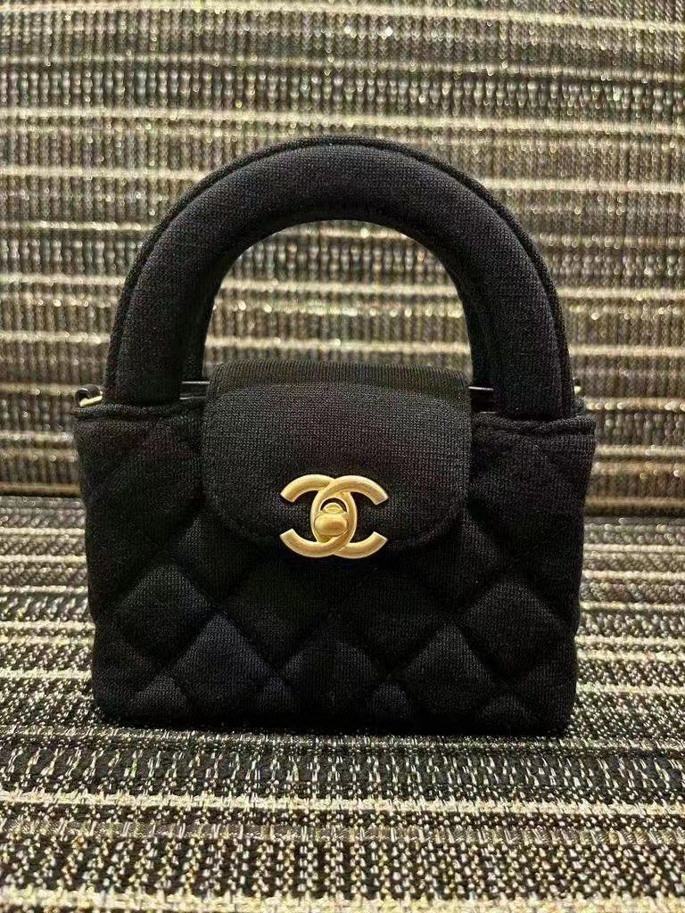 Chanel 23K Jersey Nano Shopping Bag (Kelly Style), 名牌, 手袋及銀
