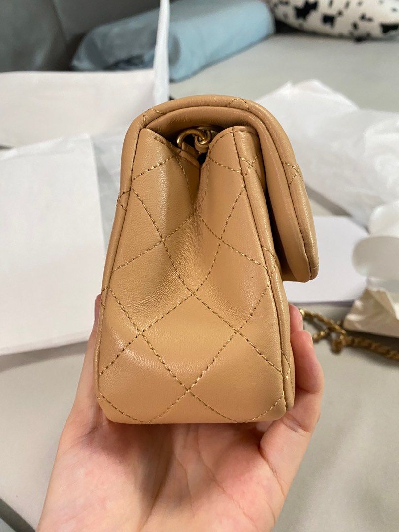 Chanel 23k pearl crush mini rectangle flap bag, Luxury, Bags