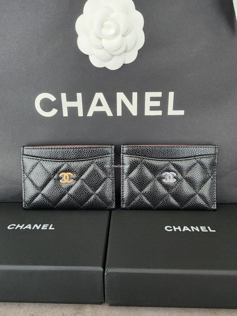 Chanel Classic Card Holder in Black / SHW