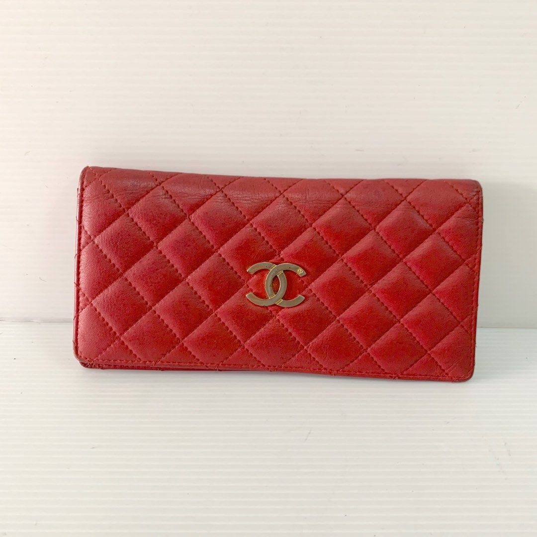 Chanel Leather Long Wallet, Luxury, Bags & Wallets on Carousell