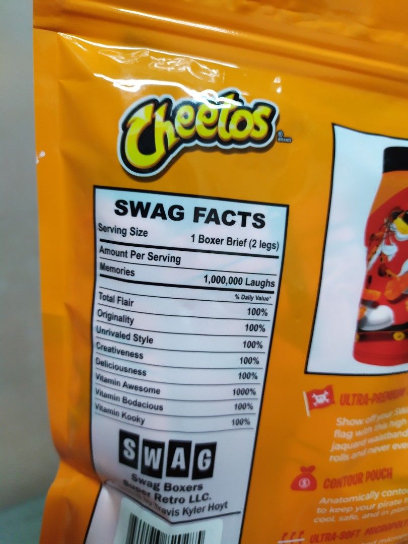 Cheetos Crunchy By SWAG Boxers XL brand new, Men's Fashion, Bottoms,  Underwear on Carousell