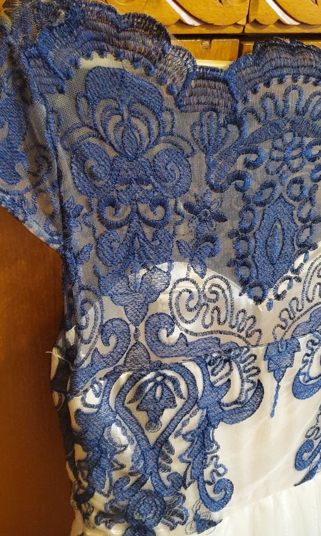Chi Chi London Premium Embroidered Lace Prom Dress with Bardot