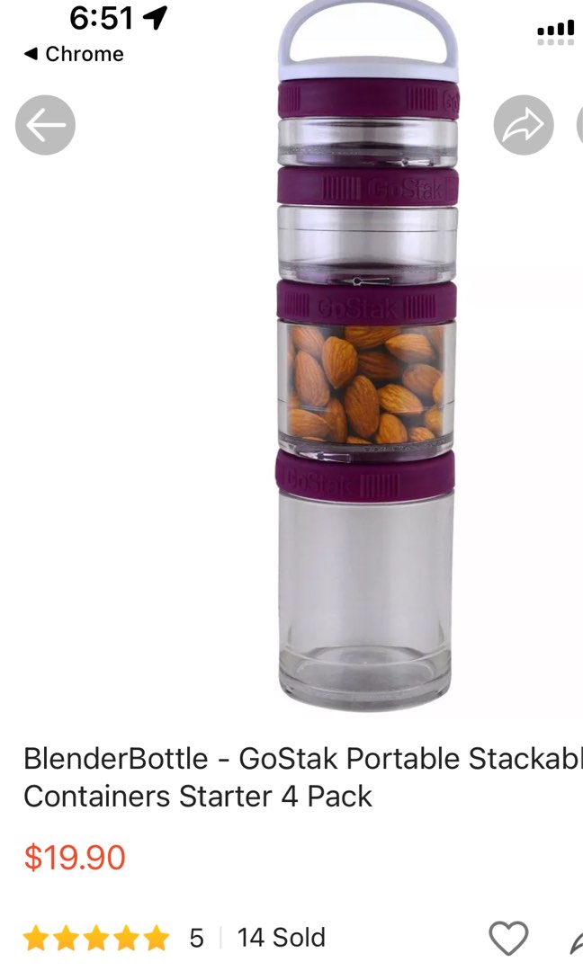 GoStak, Portable Stackable Containers, Plum, Starter 4 Pack