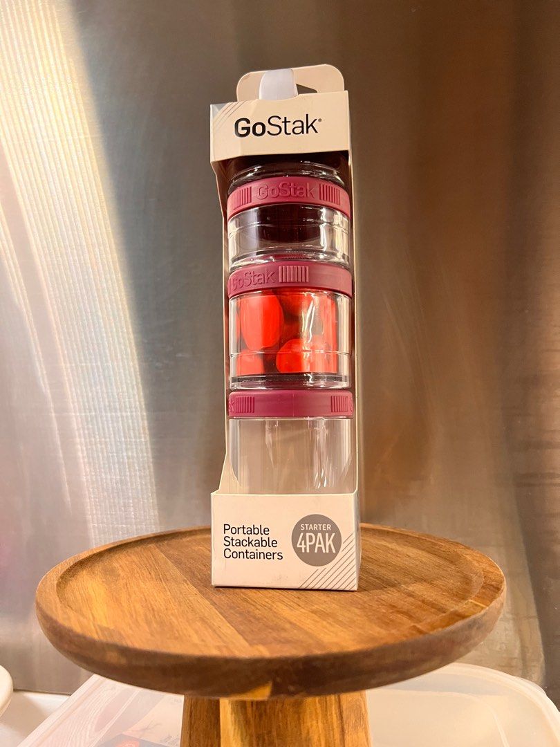 GoStak 4 Piece Starter Containers Blender Bottles Plum Purple