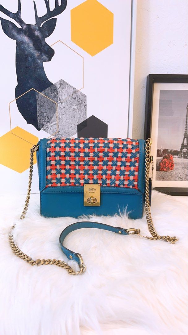 Hutton shoulder sales bag with weaving