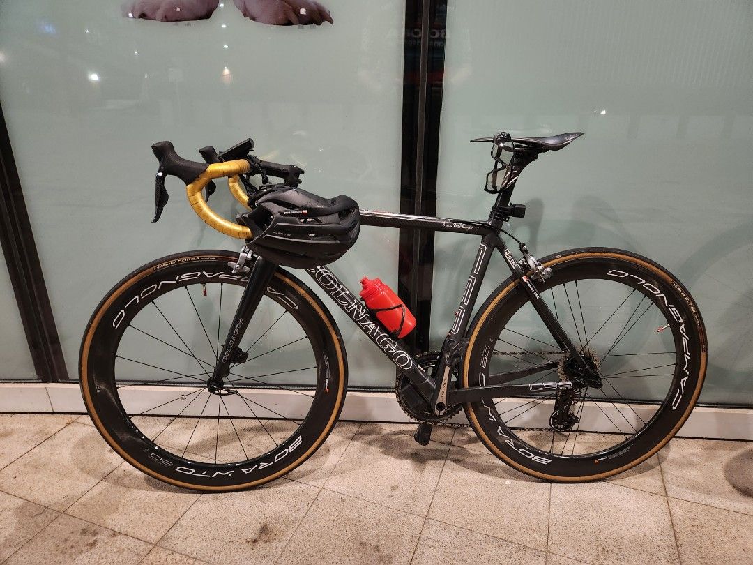 Colnago C59 Italia Road Bike (without wheels) (Category: Bicycles) located in Singapore. Submitted by stringspokesecond (Listing ID 1203510672, Image 1). Description: Made in Italy 100% C series lugged carbon frame Famous for its 'magic carpet' ride quality Size 50s Brand new chain, casette, bartape Wil also throw in extra spare parts No expense spared build Colnago C59 frameset -- RRP $6500 Ultegra di2 20 speed -- RRP $1500 (1 year old, bought b