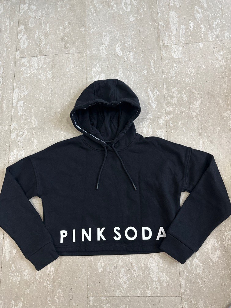 Pink soda Cropped hoodie S Women s Fashion Tops Longsleeves on