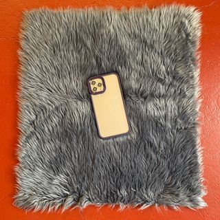 Dark Gray Faux Fur Fabric for Flatlay 12 x 14 inches