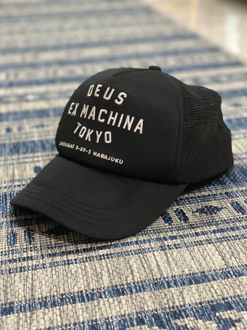 Deus Ex Machina Tokyo Address Trucker Cap Black Men s Fashion