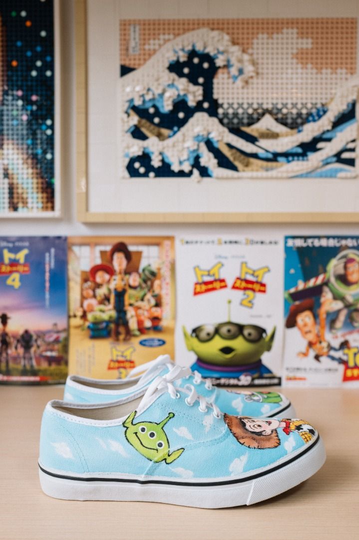 Disney Pixar Toy Story Buzz Lightyear Woody Custom Painted Shoes