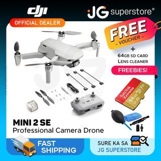 DJI Mini 2 SE Remote-Controlled 2.7K HD Professional Camera Drone with 3-Axis Gimbal, 10KM Video Transmission and Rechargeable 31-Minute Charge Time Intelligent Flight Battery (Standard Edition) (FLY MORE Combo) | JG Superstore
