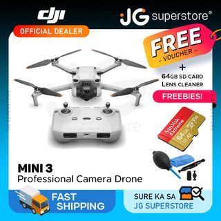 DJI Mini 3 1080p / 120fps HD Video Camera Drone with 3-Axis Gimbal 38 Minutes Flight Time, 10KM Transmission Range (Global Version) (DJI RC Remote w/ Built-In Screen Available) | JG Superstore
